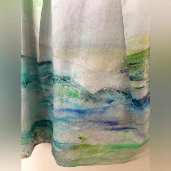 NWT Kay Unger Watercolor Print A-Line dress size 6 - Picture 3 of 6